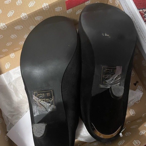 Call It Spring Black Suede Boot Heel - Picture 4 of 9